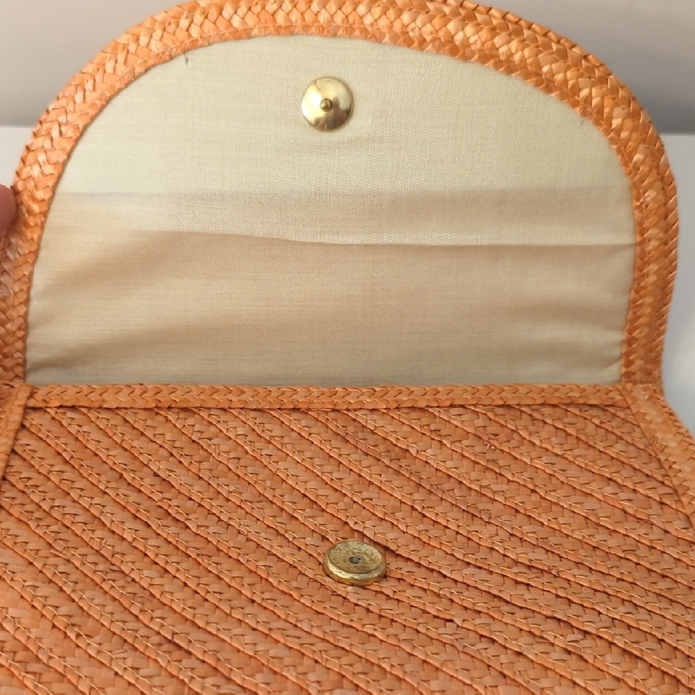 Vintage Orange Woven Clutch - Picture 8 of 11